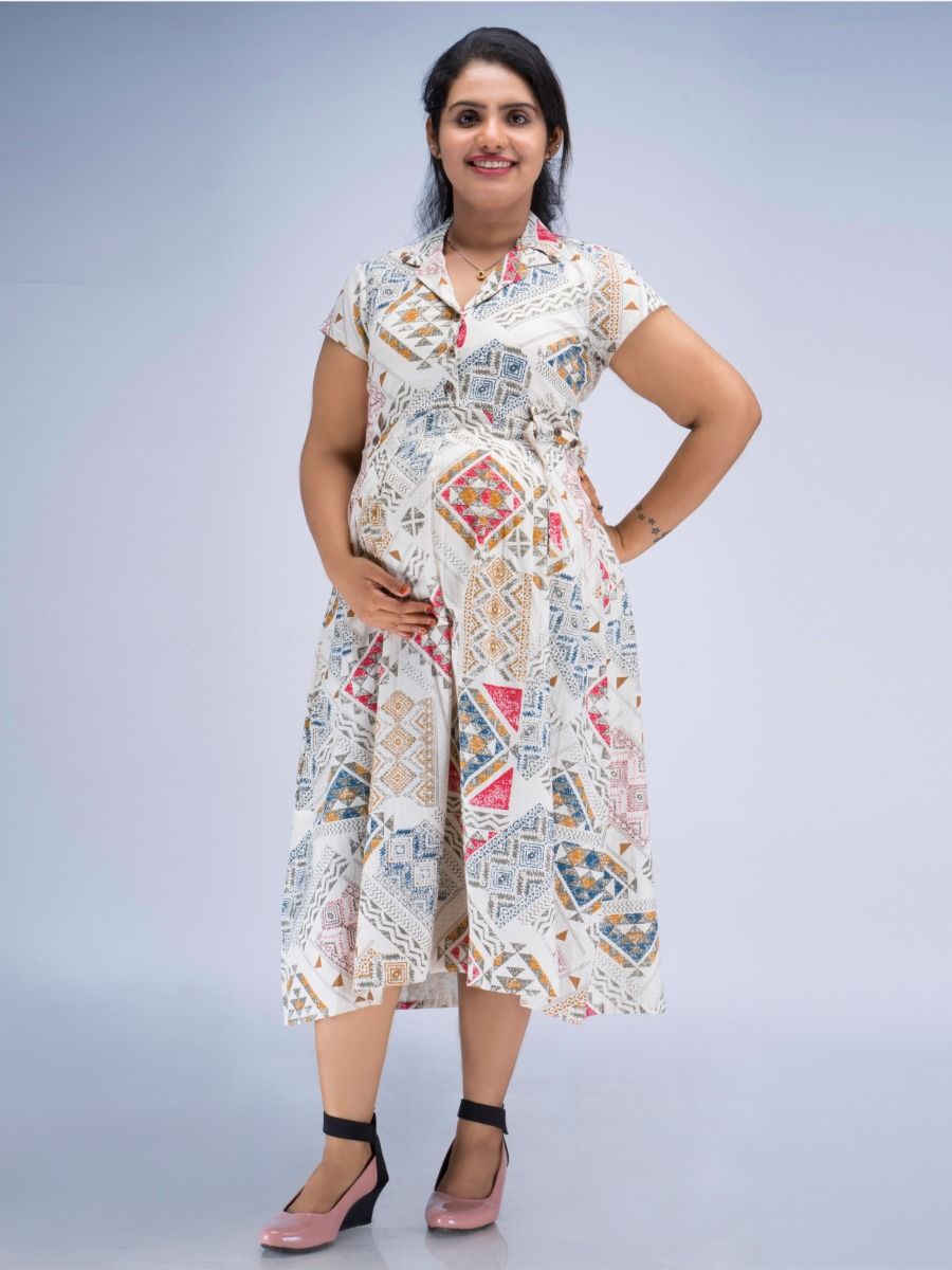 Maternity Midi Dress Triya Red