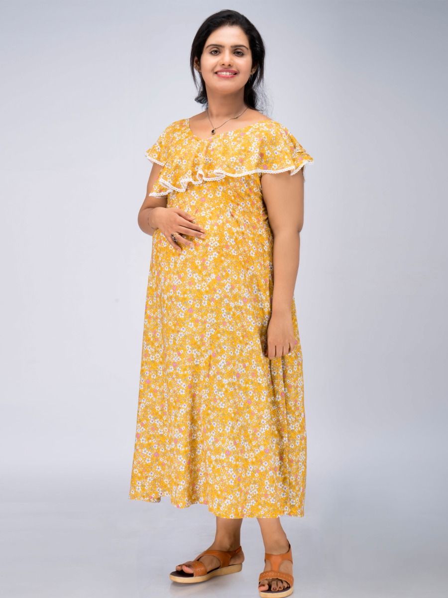 Maternity Nightie Short Brisa Yellow