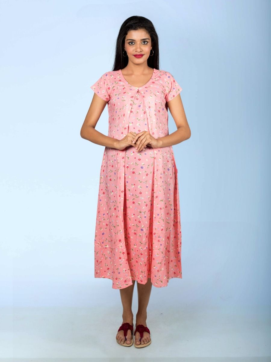 Nursing Nightie Short( Tilla peach)