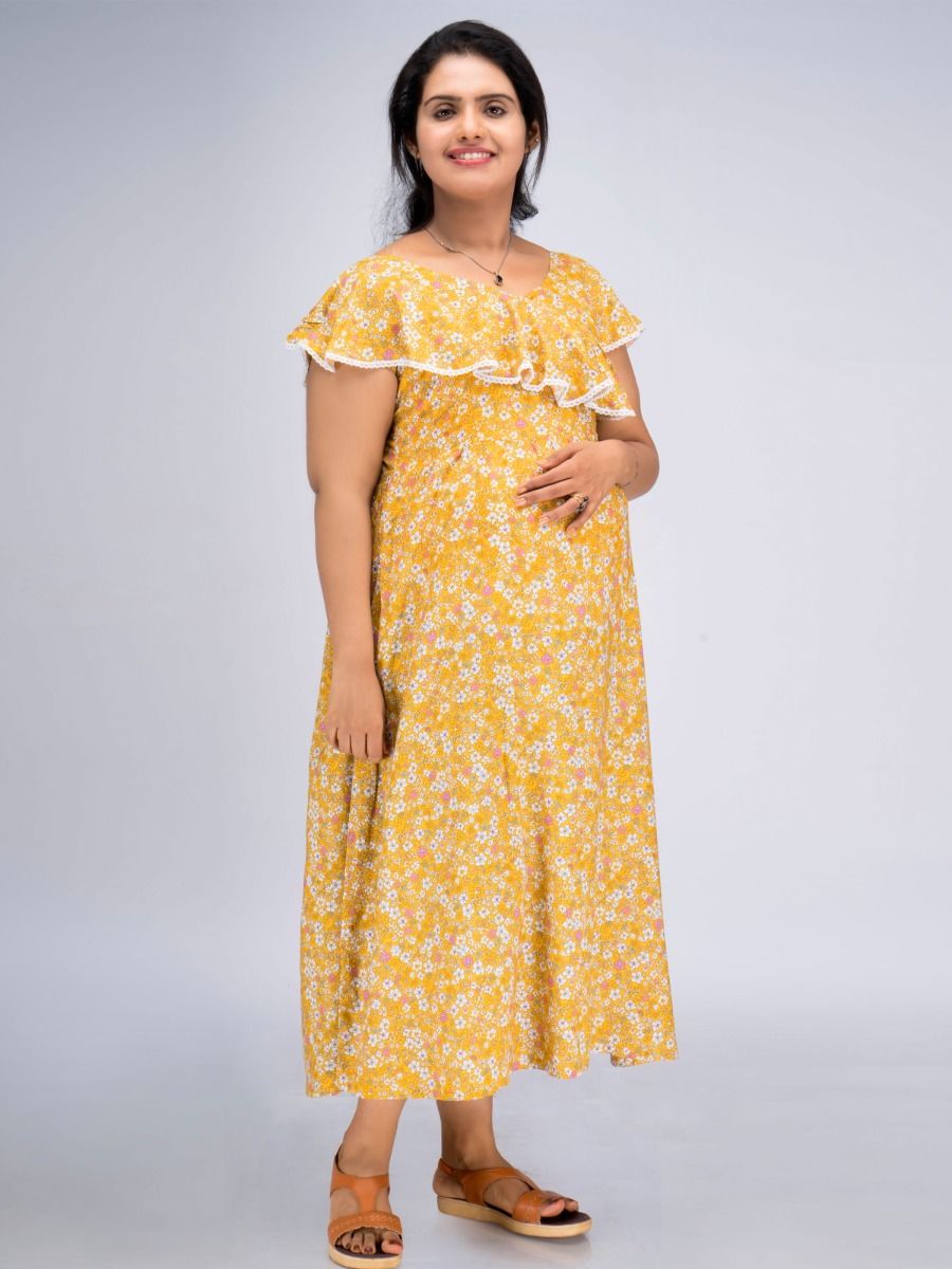 Maternity Nightie Short Brisa Yellow