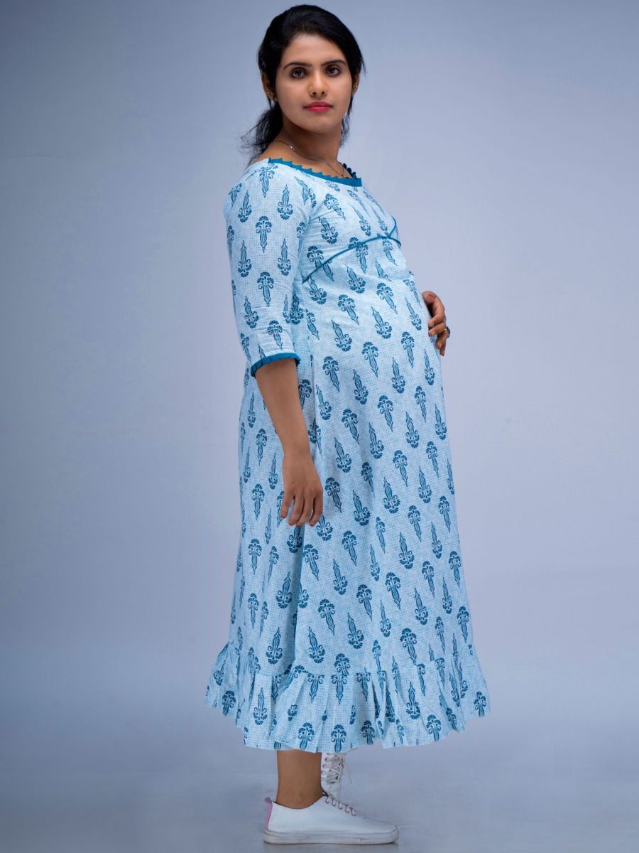Nursing Nightie Short Ela Blue
