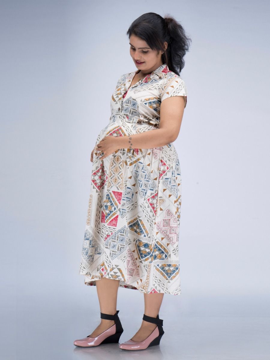 Maternity Midi Dress Triya Red