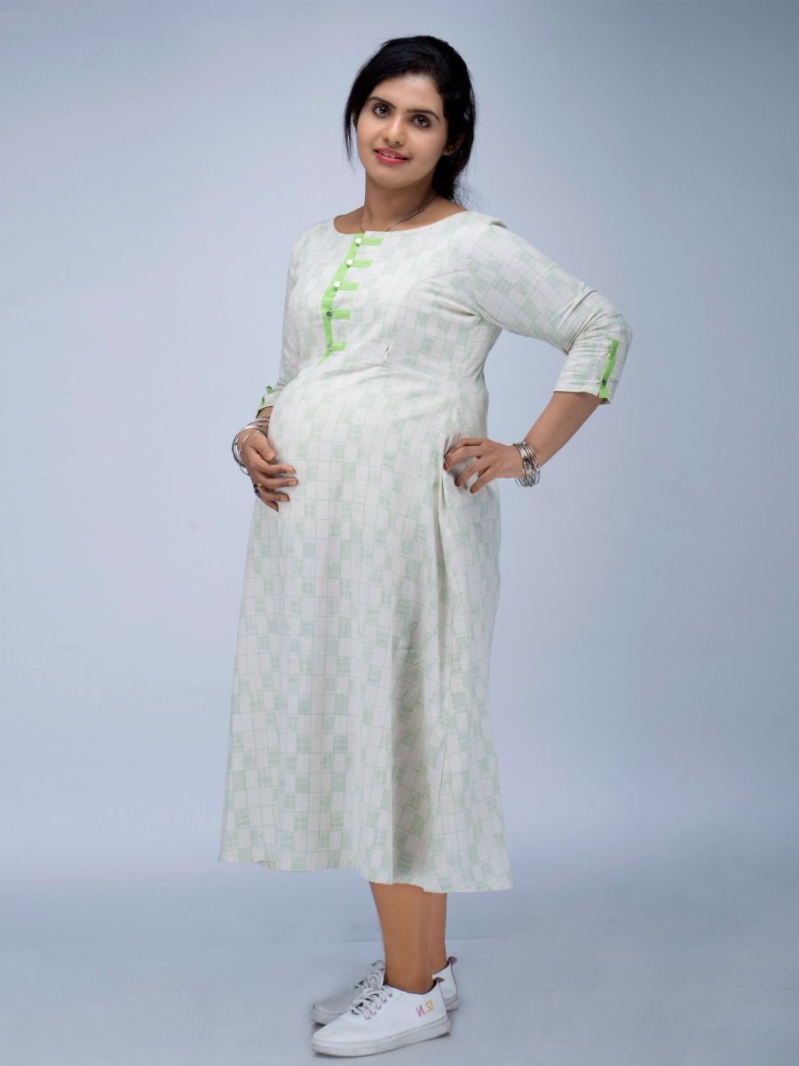 Maternity Midi Dress Geet Green
