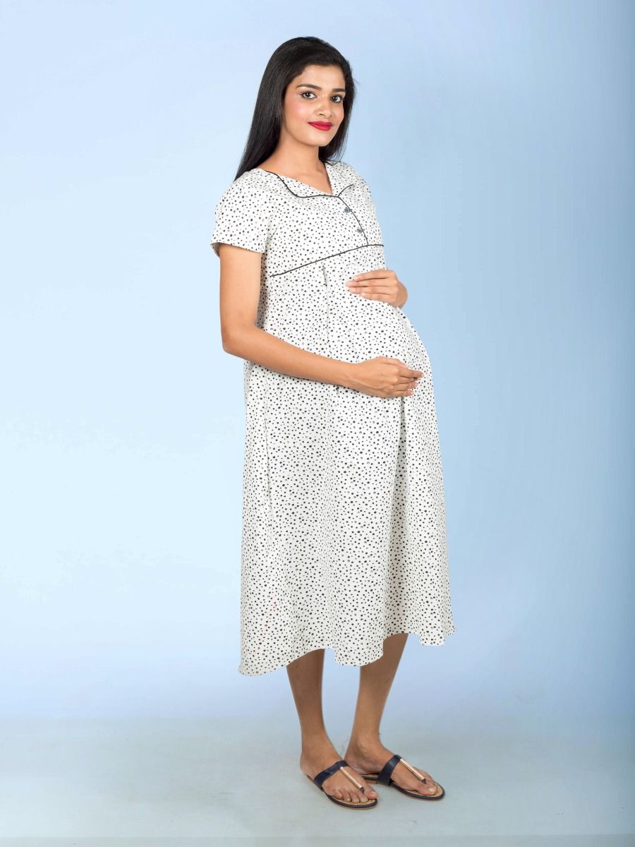 Maternity Nightie with lapel collar (Avani)