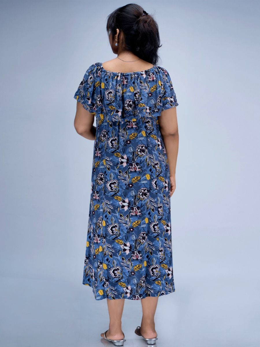 Maternity Midi Dress Hiral Blue