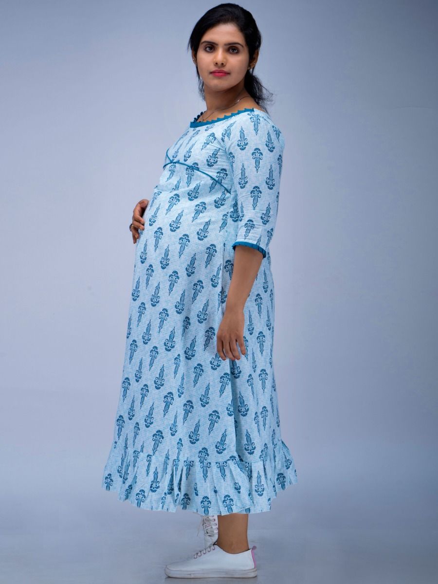 Nursing Nightie Short Ela Blue