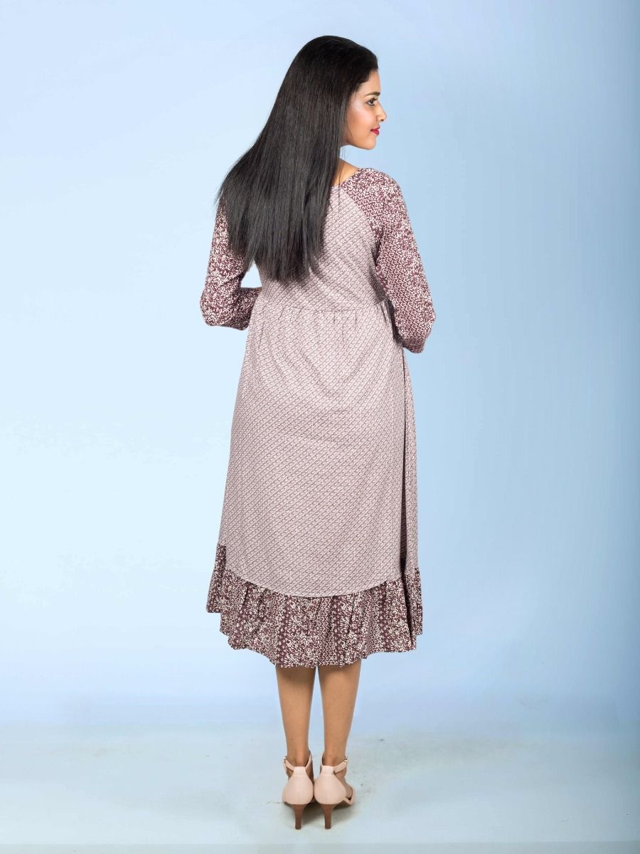 Raglan Sleeve Maternity Midi Dress(Ekta)