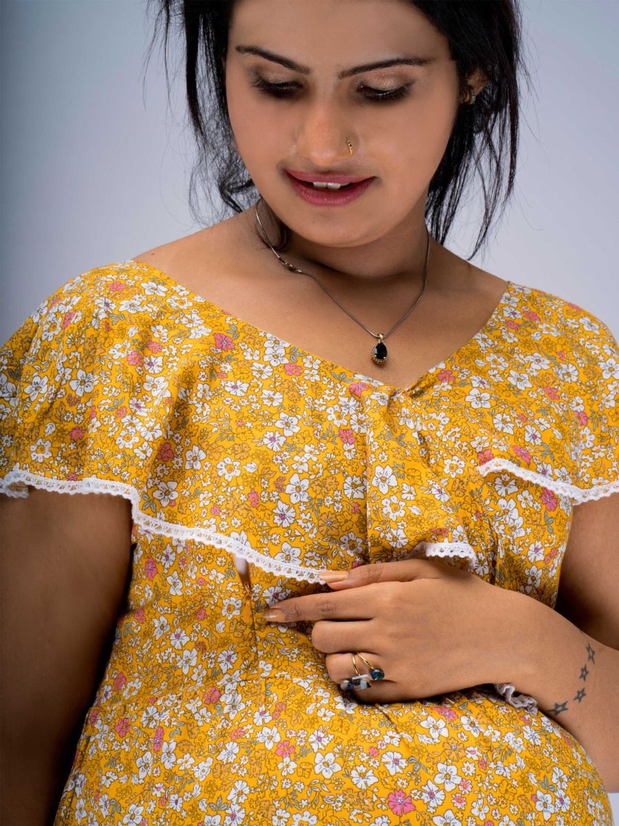 Maternity Nightie Short Brisa Yellow