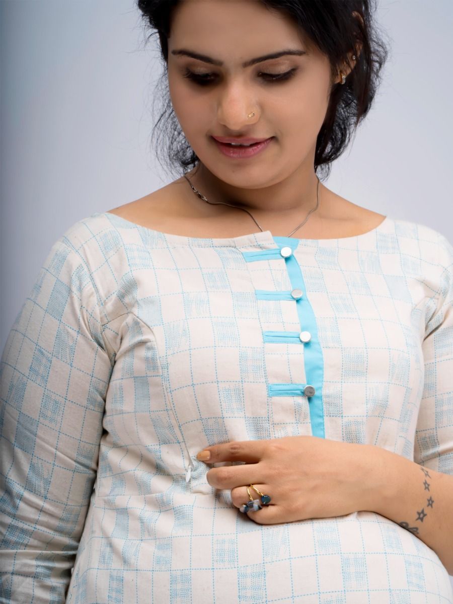 Maternity Midi Dress Geet Blue