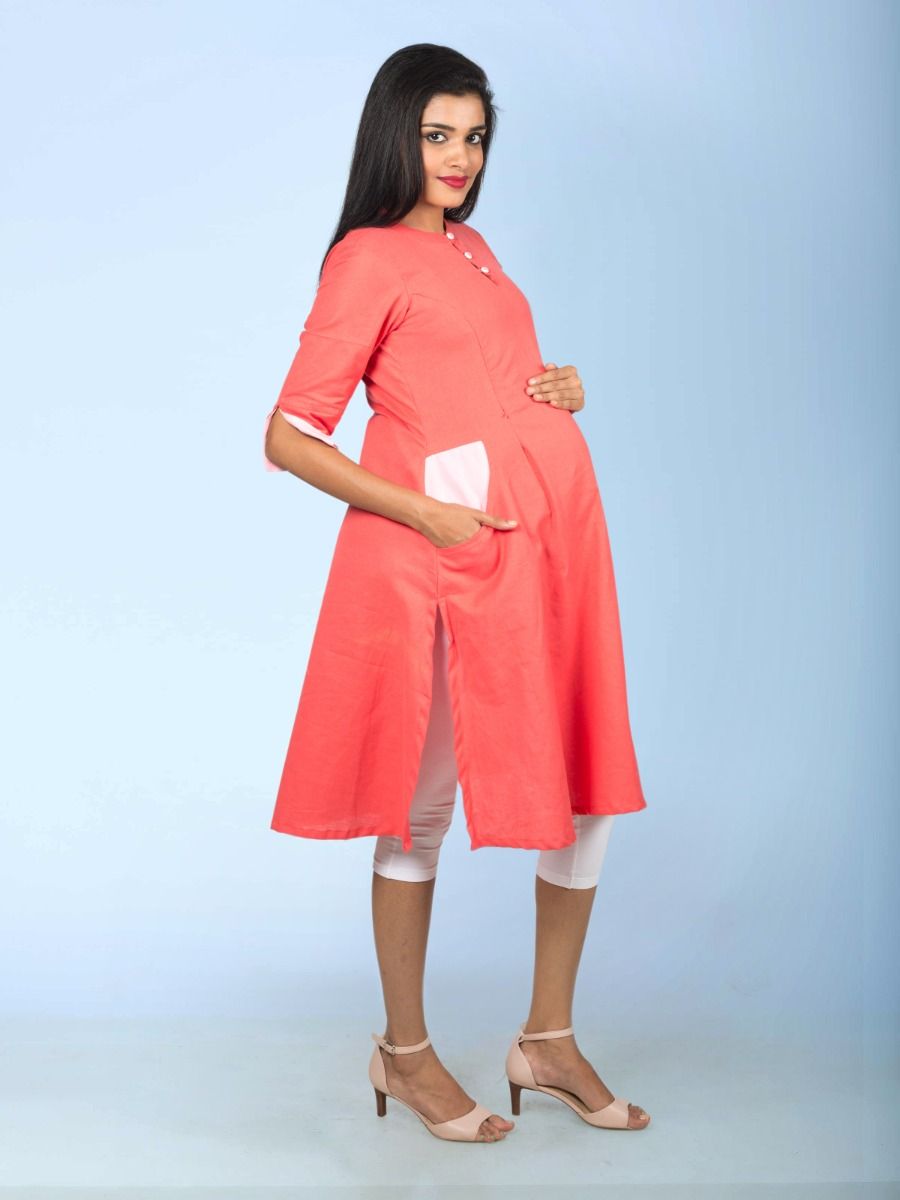 Maternity Top Cotton (Mossi Red)