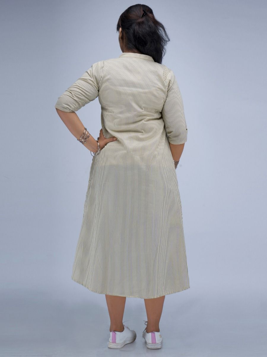 Nursing Kurta Line Printed (Elsa Yellow)