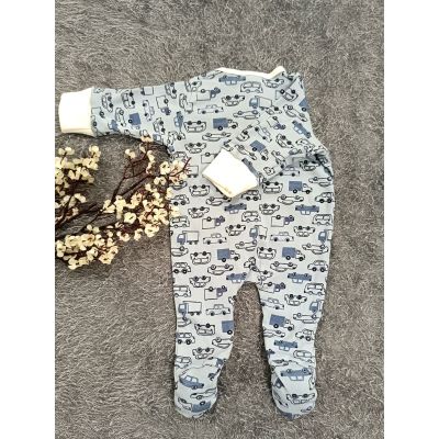 Sleepsuit/Cap- Boy(Blue Vehicle)