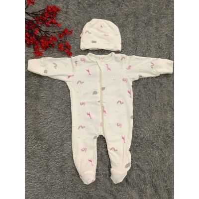 Sleepsuit/Cap- Girl(Pink Giraffe)