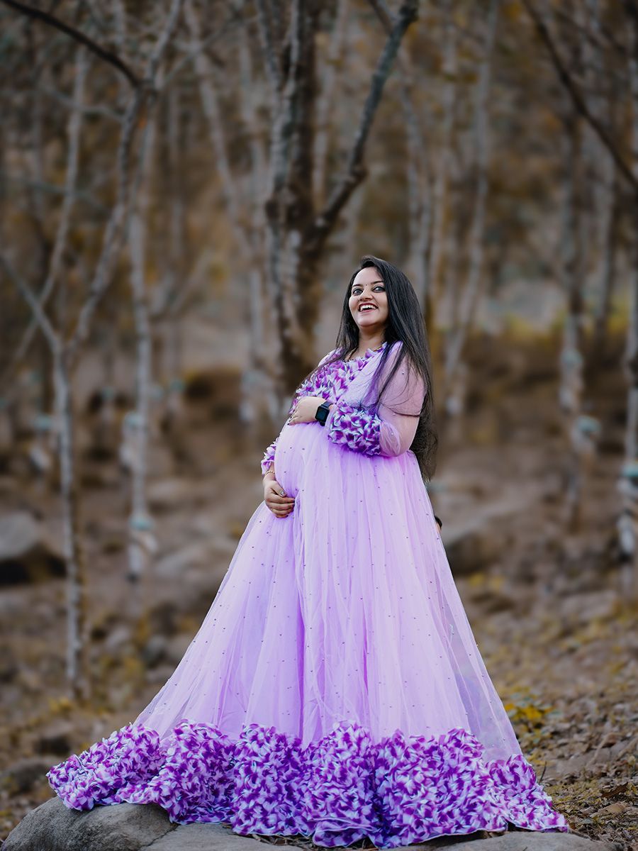 Baby Shower Dress Lavender Flower Net