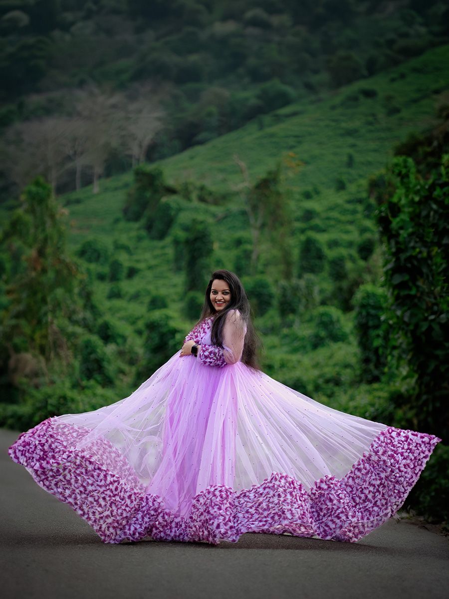 Baby Shower Dress Lavender Flower Net