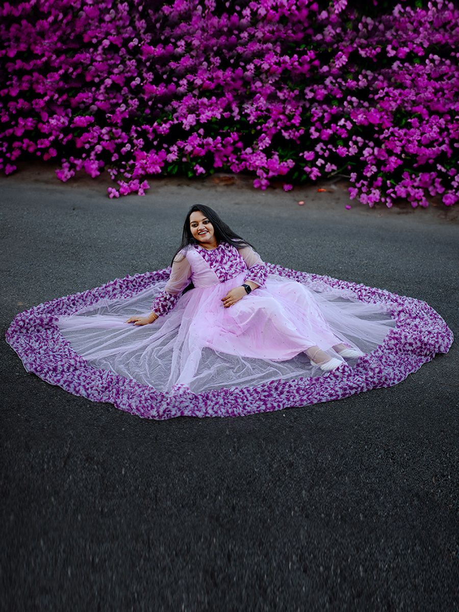 Baby Shower Dress Lavender Flower Net