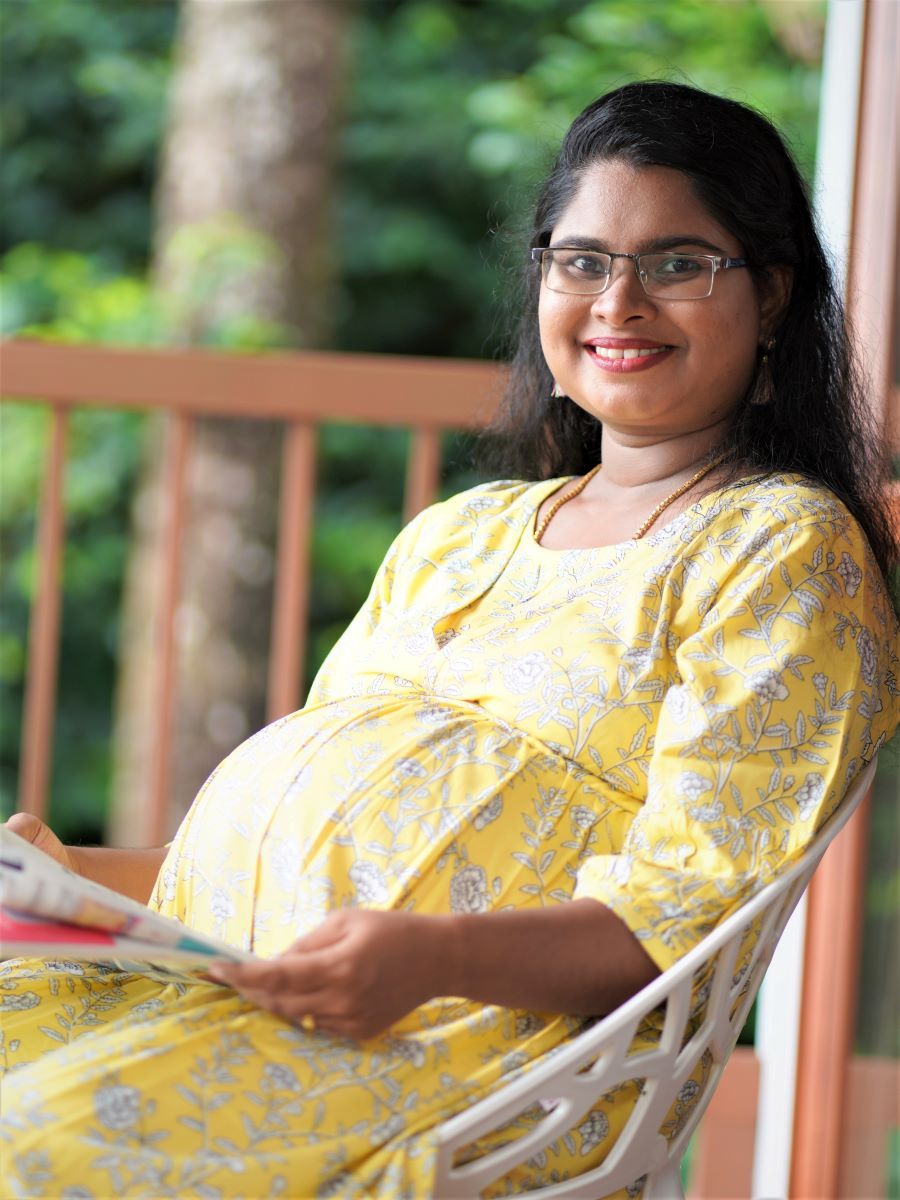 Maternity Full Gown- Floral   (Yellow)