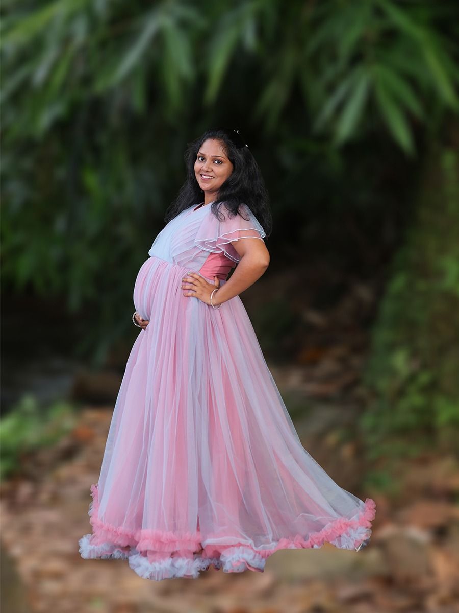 Maternity Baby Shower Pink Blue Net