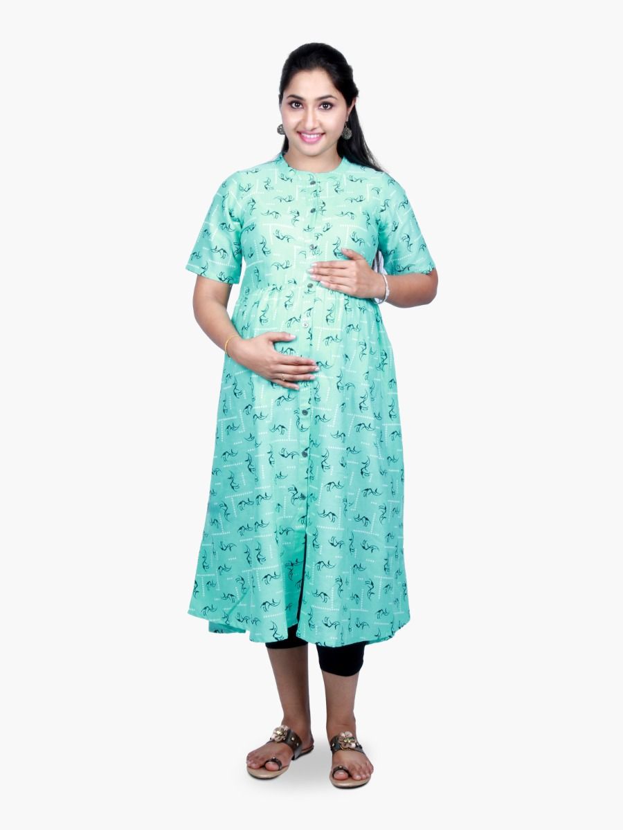 Maternity Midi Dress with FREE MASK (NAIROBI AQUA BLUE)