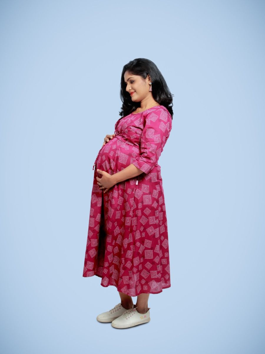 Maternity Midi Dress-Rithu Purple