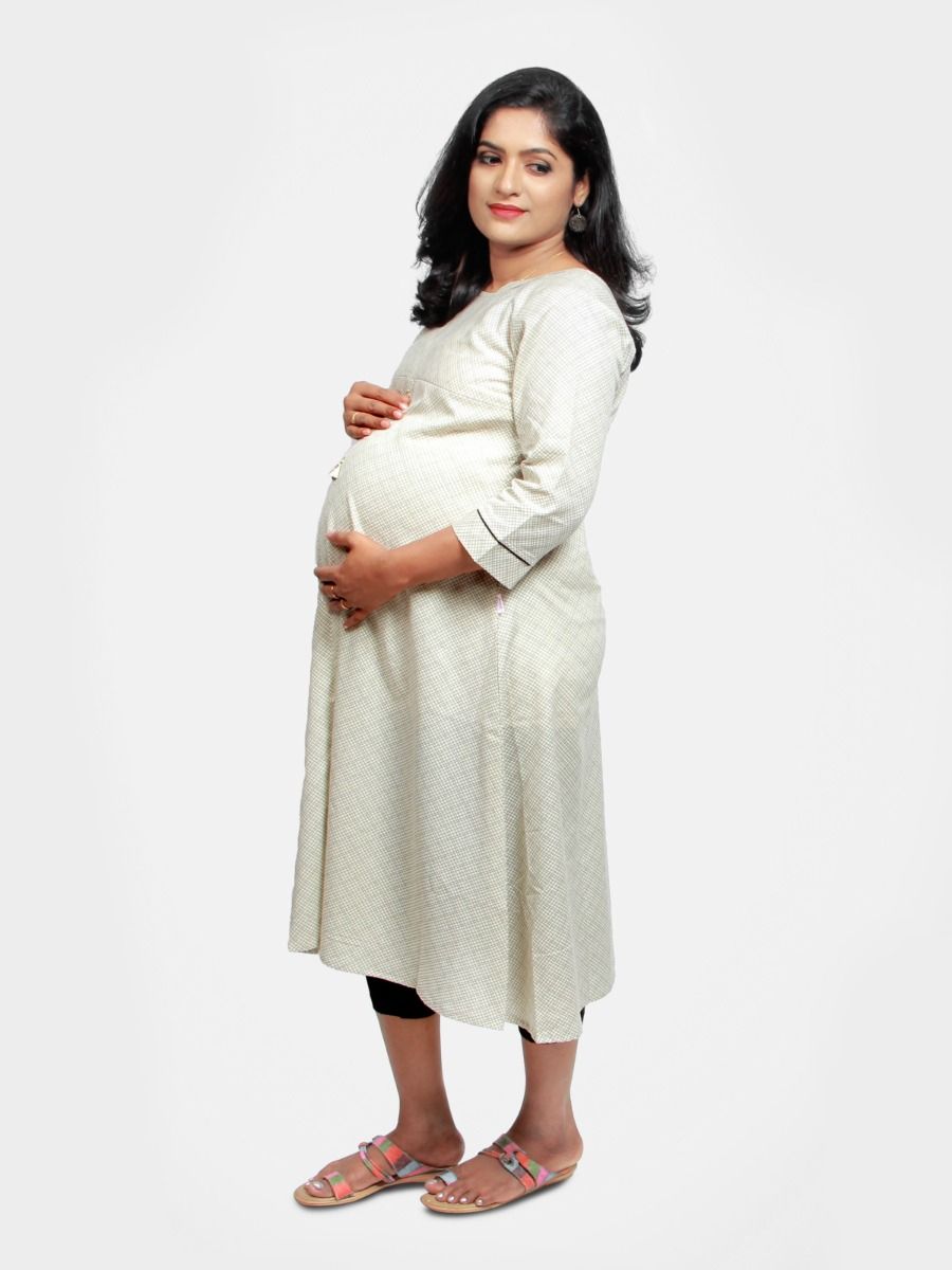 Maternity Kurta With Free mask (Sinta Black)