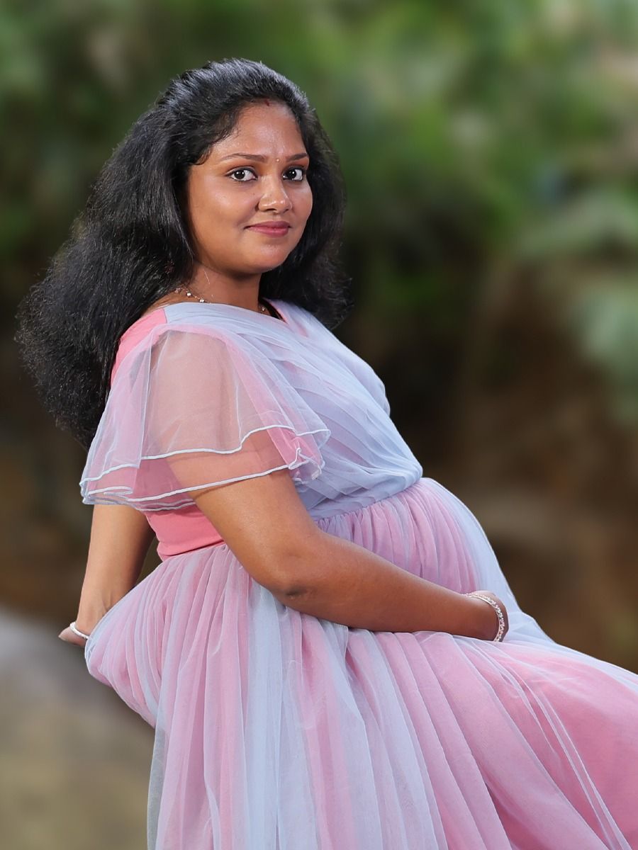 Maternity Baby Shower Pink Blue Net