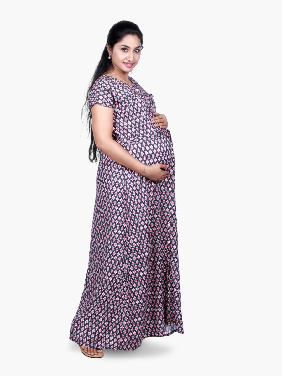 Maternity Nightie with FREE MASK (BERIN RED)