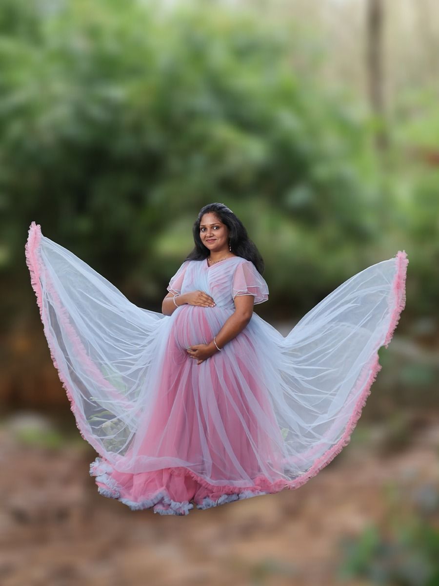 Maternity Baby Shower Pink Blue Net