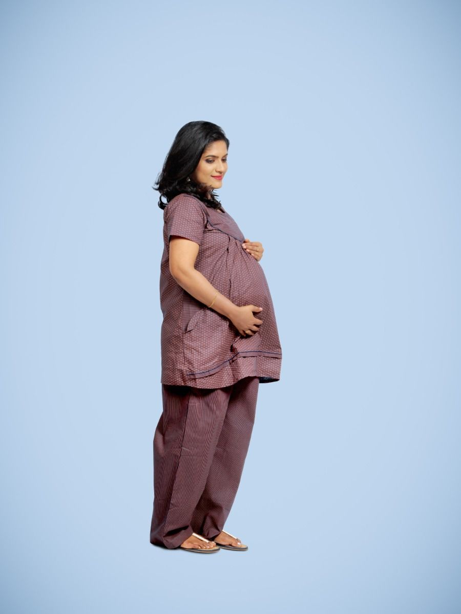 Maternity Pyjama Suits-Juliet Blue