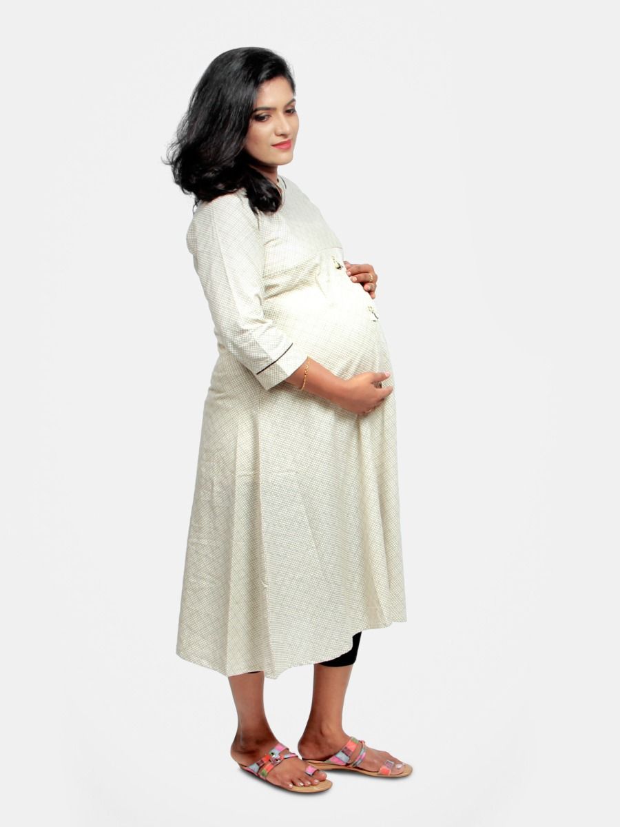Maternity Kurta With Free mask (Sinta Black)