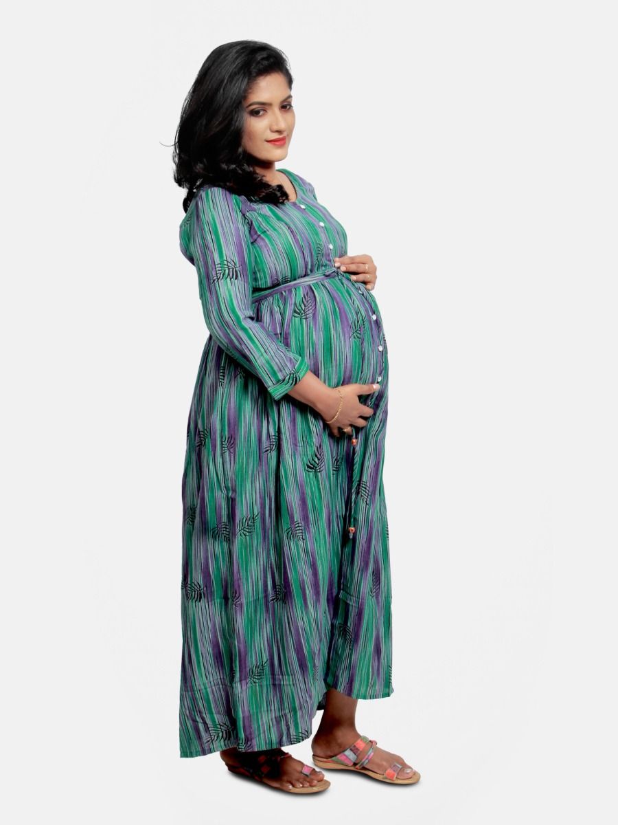 Maternity Maxi Dress-Isla Green ZIVAMOMS Maternity Maxi Dress-Isla Green ZIVAMOMS