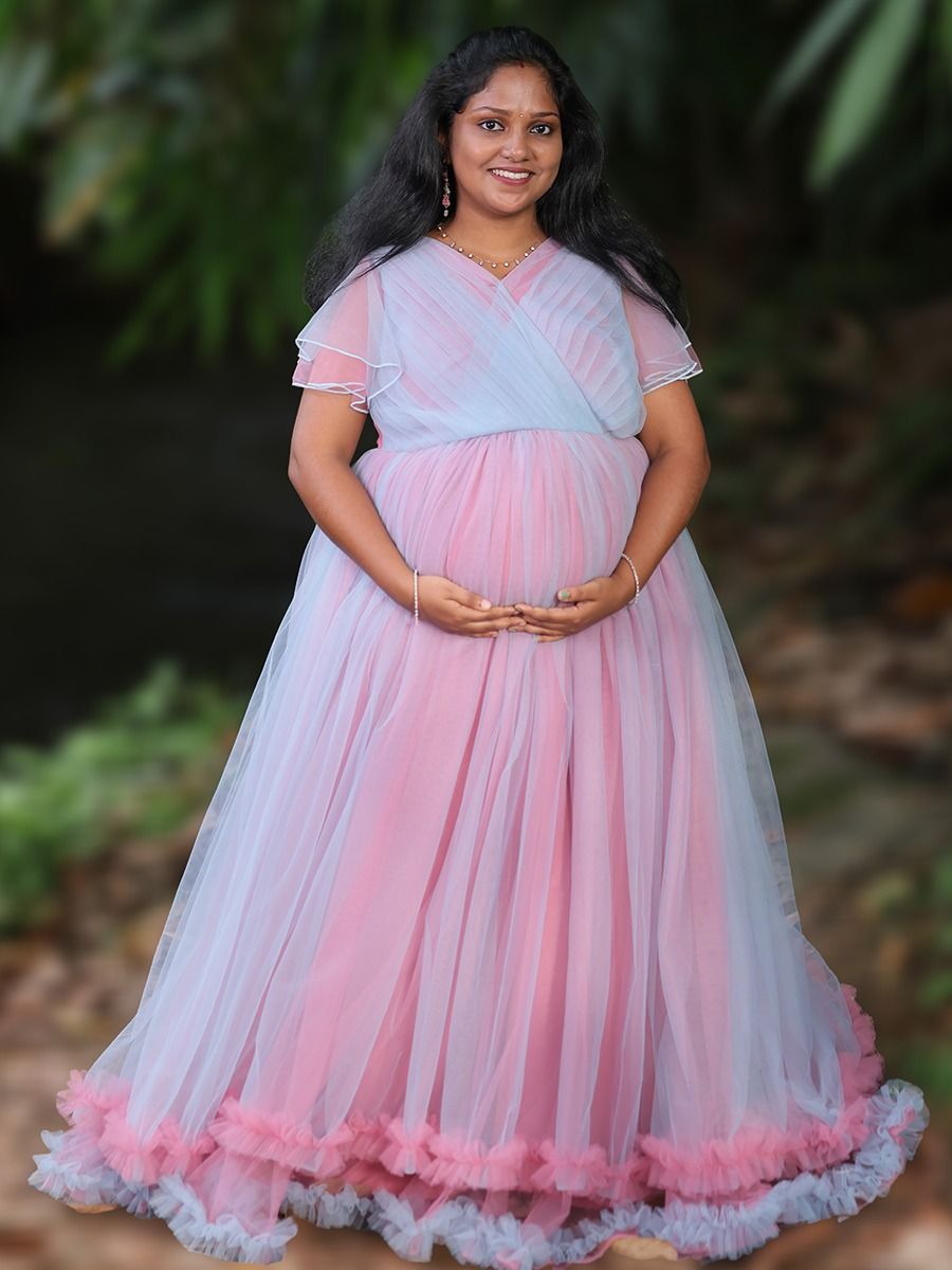 Maternity Baby Shower Pink Blue Net