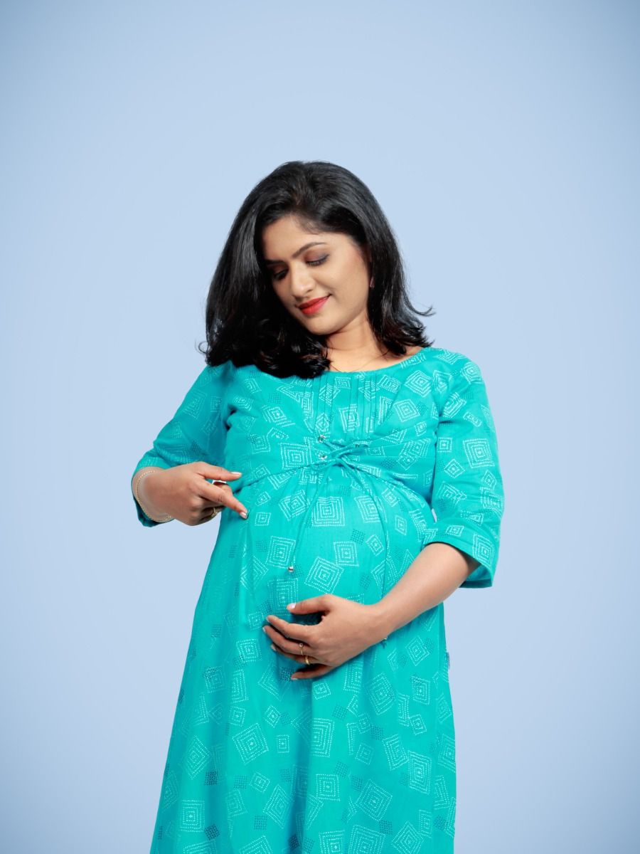 Maternity Midi Dress-Rithu Blue