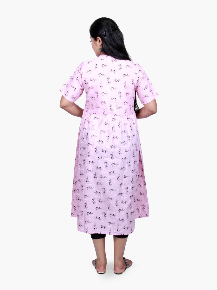 Maternity Midi Dress with FREE MASK (NAIROBI ONION PINK)
