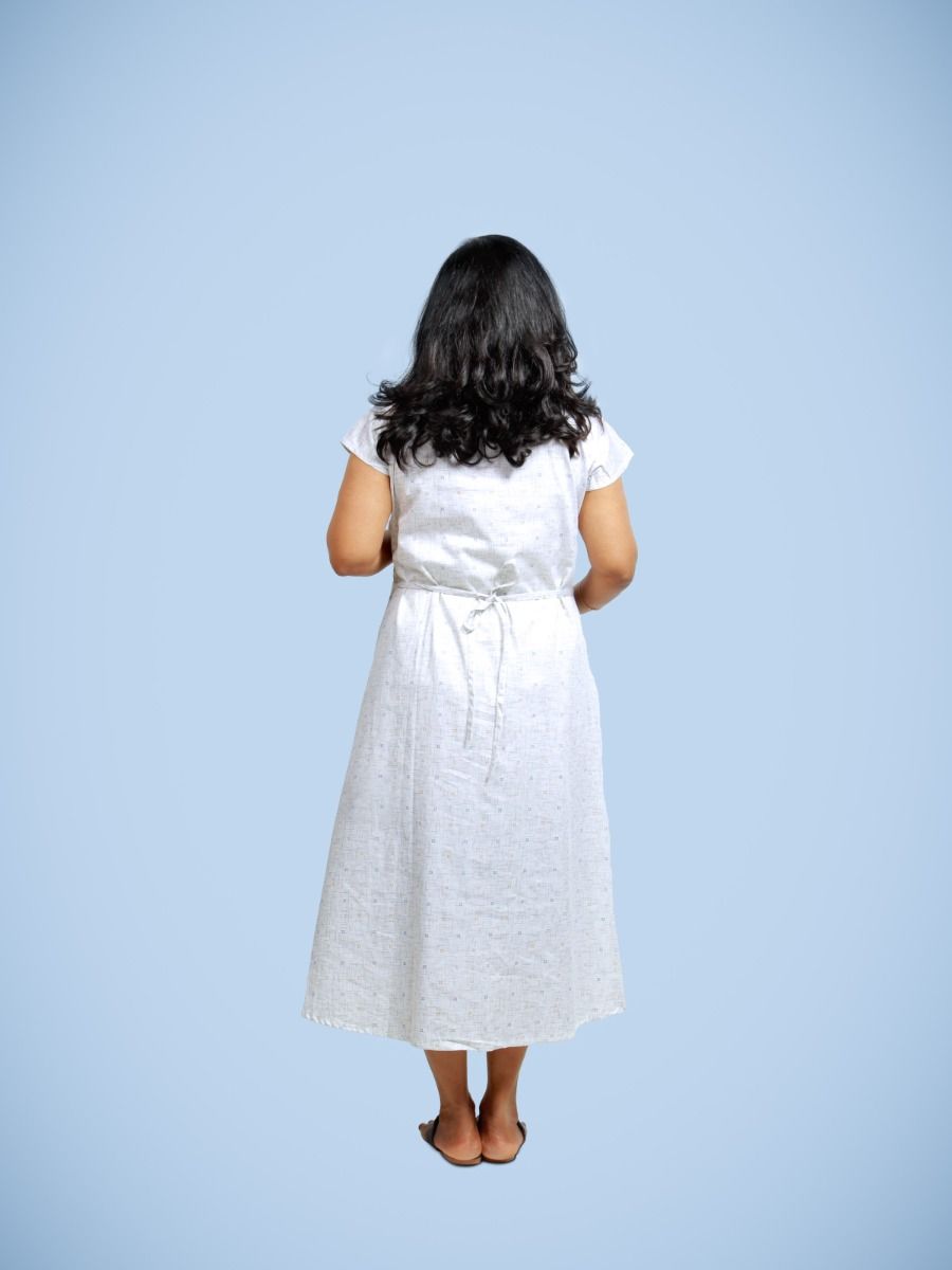 Maternity Nightie Short with FREE MASK-Zina white