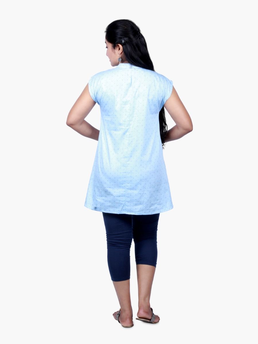 Maternity top with FREE MASK (NORA BLUE)