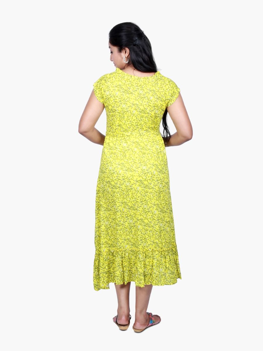 Maternity Nightie Short with FREE MASK (FABIA YELLOW)