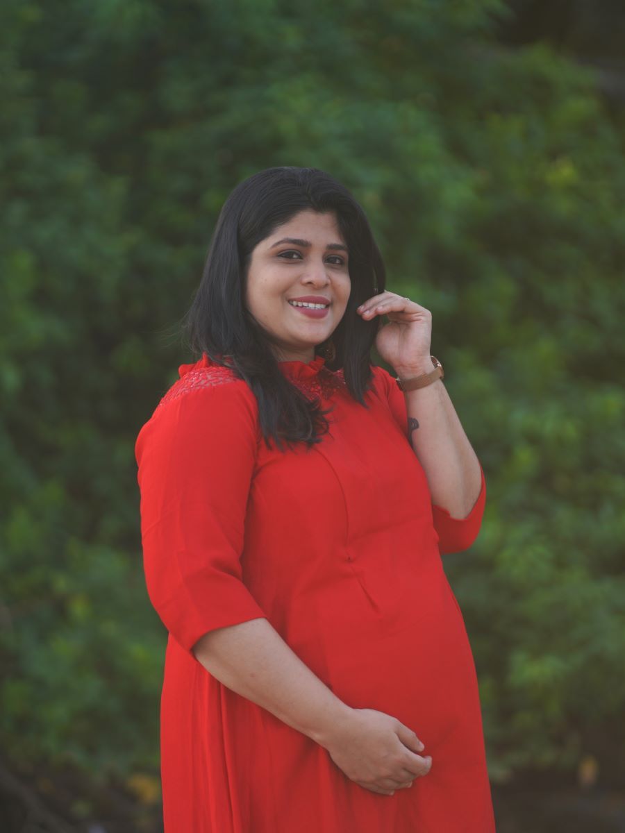 Maternity Photo Gown - Dark Red