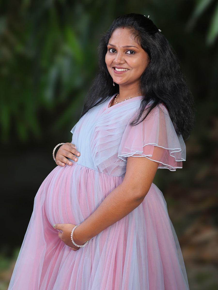 Maternity Baby Shower Pink Blue Net