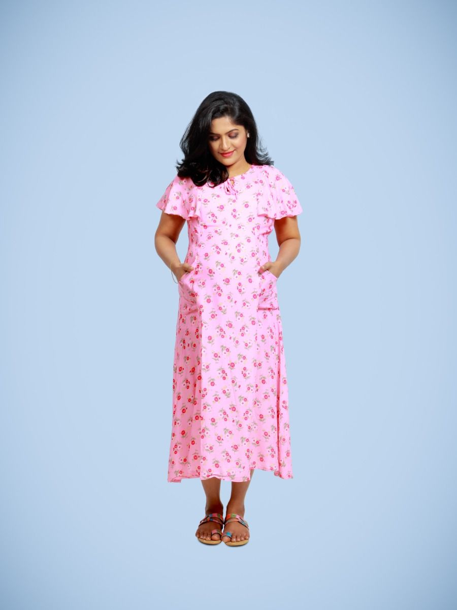Maternity Nightie Short -Erin pink