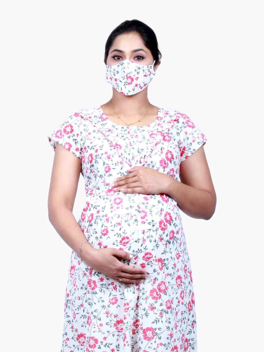 Maternity Nightie with Free mask (Vanya)