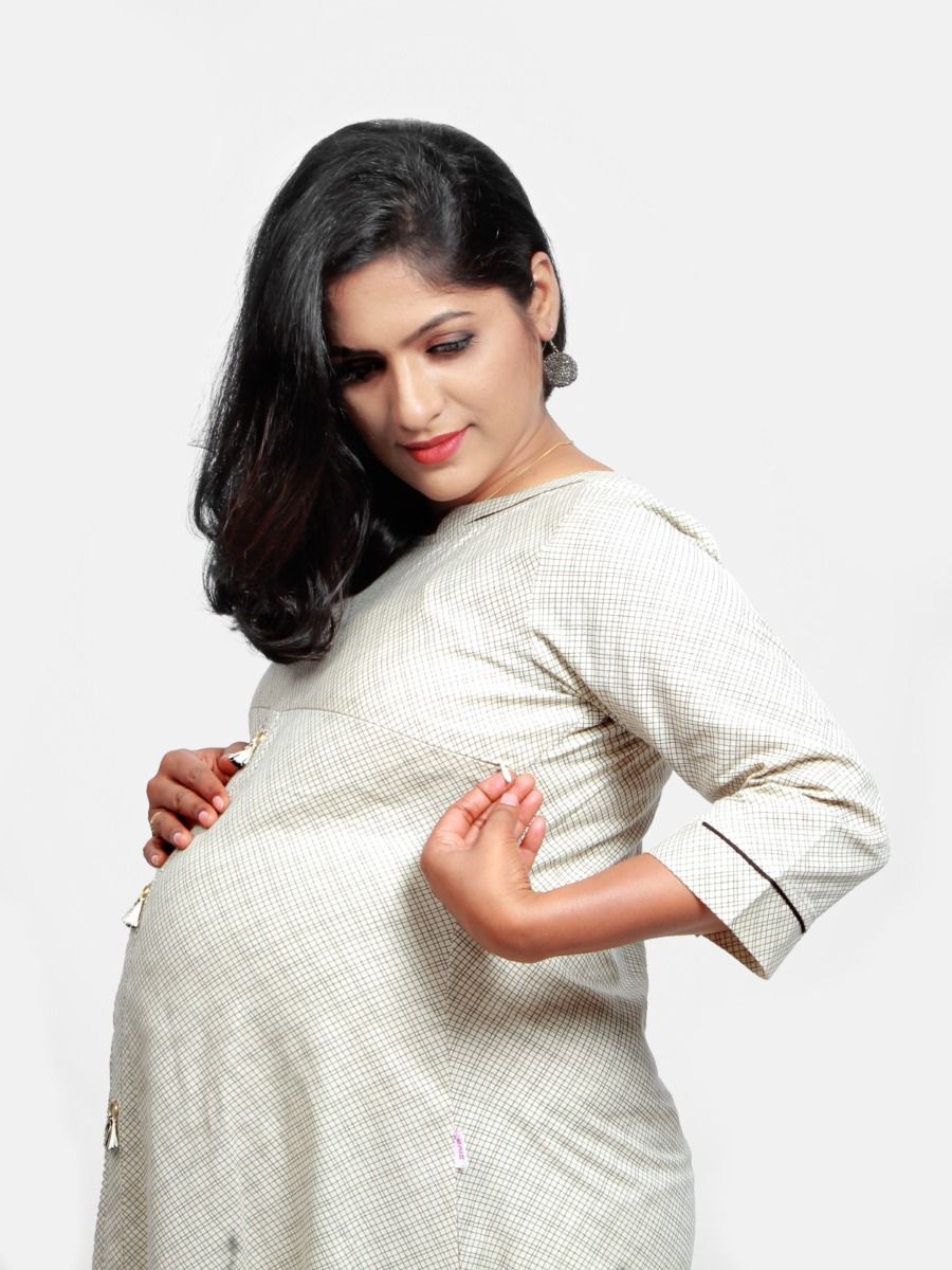 Maternity Kurta With Free mask (Sinta Black)