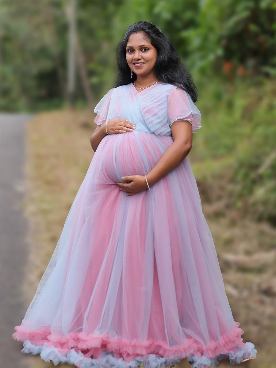 Maternity Baby Shower Pink Blue Net