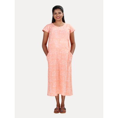 Nursing Nightie Short with FREE MASK(Bani Peach)