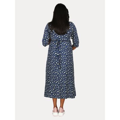 Maternity Nightie Short with Free Mask (Elyn Dark Blue)