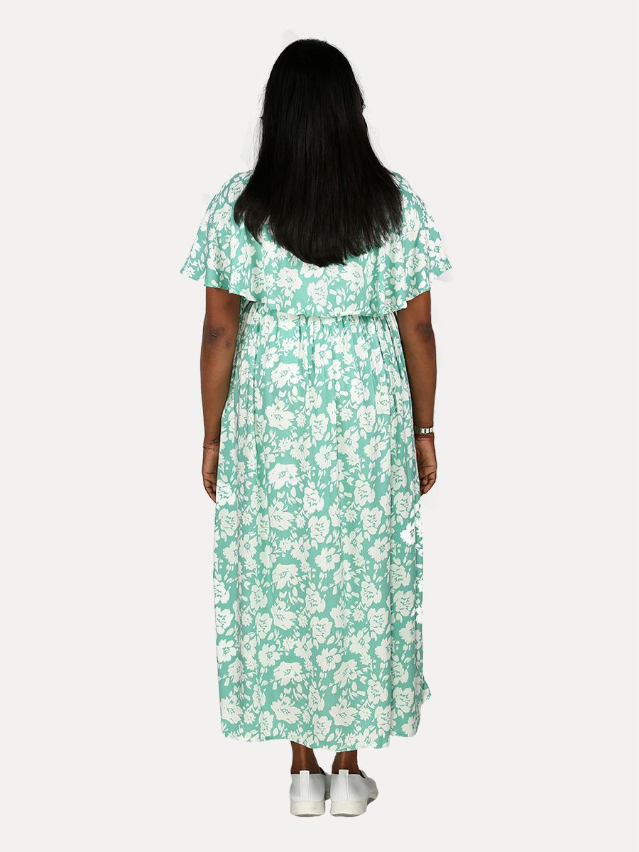 Maternity Nightie Short with Free Mask (Fin Green)