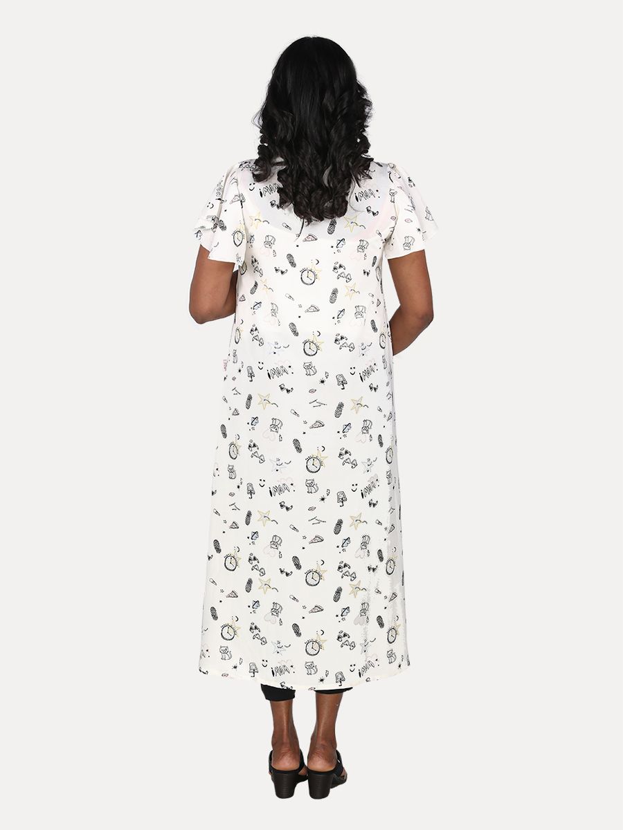 Maternity Midi Dress with Free Mask (Leah White)