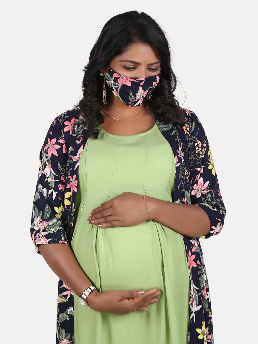 Maternity Midi Dress with Free Mask (Rachi Green)