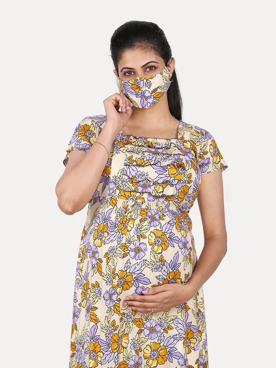 Maternity Nightie with FREE MASK(Tina Cream)