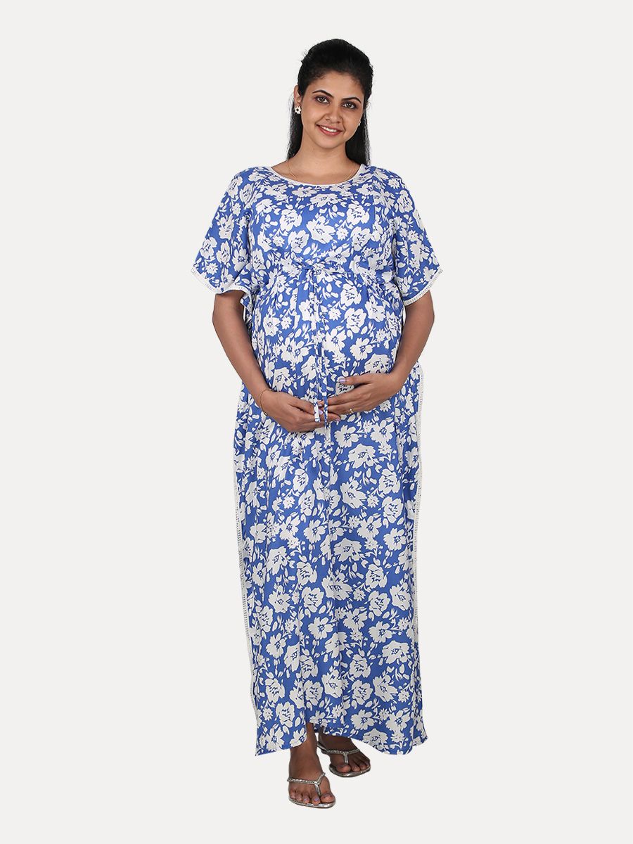 Maternity Nightie With Free Mask (Dana Blue)